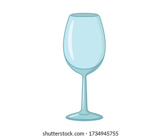 Icono de cristal de vino de estilo plano aislado sobre un fondo blanco. Ilustración vectorial.
