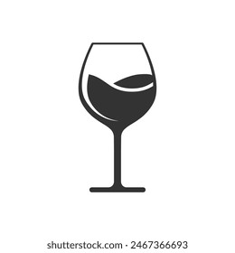 Wine glass icon in flat style. Flask vector illustration on isolated background. Champagne wineglass sign business concept.