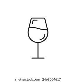 Wine glass icon in flat style. Flask vector illustration on isolated background. Champagne wineglass sign business concept.