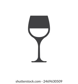 Wine glass icon in flat style. Flask vector illustration on isolated background. Champagne wineglass sign business concept.