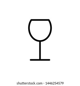 wine glass icon, illustration, logo design