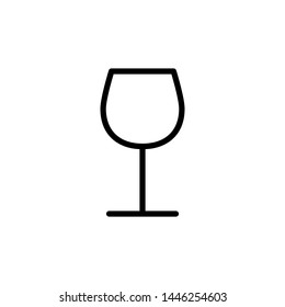 wine glass icon, illustration, logo design