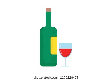 Icono de cristal de vino. icono relacionado con la bebida. Estilo de icono plano. Diseño de vector simple editable