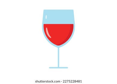 Wine glass icon illustration. icon related to drink. Flat icon style. Simple vector design editable