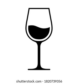 Wine glass icon. Isolated on white background. Vector illustration.