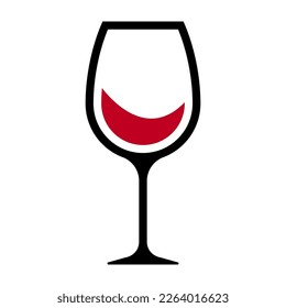 Wine glass icon isolated on white background