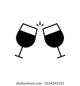 Wine Glass icon isolated on a white background. Vector illustration.