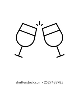 Wine Glass icon isolated on a white background. Vector illustration.