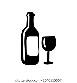 Wine glass icon isolated on white background.