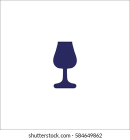 Wine glass icon isolated sign symbol. Flat Vector illustration.