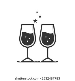 Wine glass icon isolated vector illustration on white background.