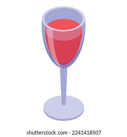 Wine glass icon isometric vector. Spanish cuisine. Cooked fish