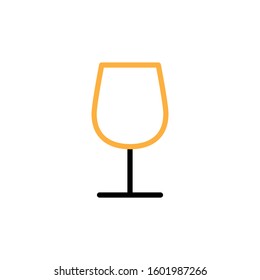 Wine glass icon. Line and two colour design template