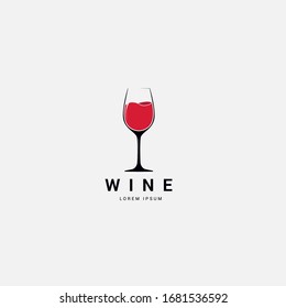 Wine Glass icon logo design vector template.