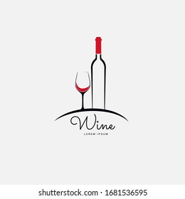 Wine Glass Icon Logo Design Vector Template.