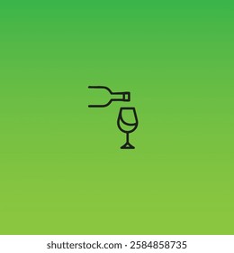 Wine glass icon logo flat vector design