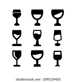wine glass icon or logo isolated sign symbol vector illustration - Collection of high quality black style vector icons
