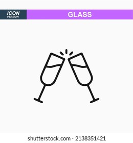 Wine Glass icon or logo isolated sign symbol vector illustration