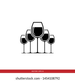 Wine Glass Icon / logo Vector Illustration