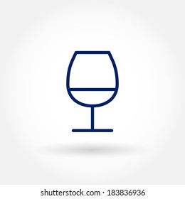 Wine glass icon. Modern line icon design. Modern icons for mobile or web interface. Vector illustration. 