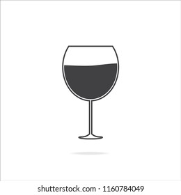 Wine glass icon on white background