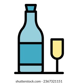 Wine glass icon outline vector. Laptop design. Small coffee color flat
