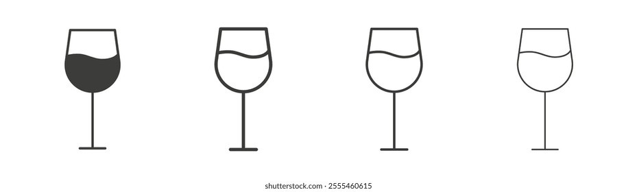 Wine glass icon pack. vector illustration