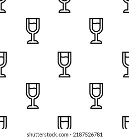 wine glass icon pattern. Seamless wine glass pattern on white background.