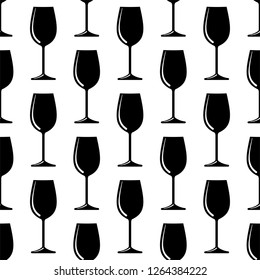 Wine Glass Icon Seamless Pattern, Wineglass Icon, Glassware Icon Vector Art Illustration