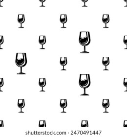 Wine Glass Icon Seamless Pattern, Wineglass Icon, Glassware Icon, Glass For Drinking Tasting Wine Vector Art Illustration