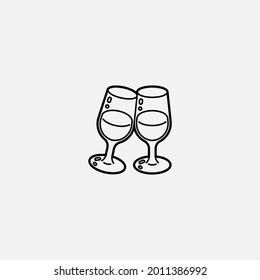 Wine glass icon sign vector,Symbol, logo illustration for web and mobile