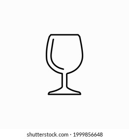 wine glass icon or silhouette. Alcohol symbol. Vector illustration. Classic Wine glass icon. Single flat black pictogram isolated on white background. Vector EPS10 illustration.