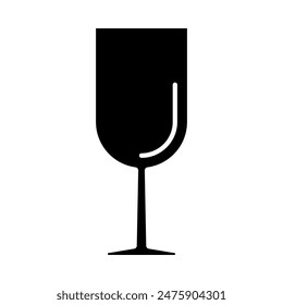 wine glass icon, silhouette vector isolated on white background. simple and modern design