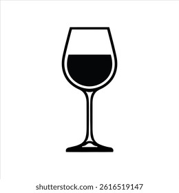 Wine Glass Icon, Simple Beverage Design