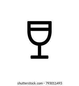 Wine glass icon for simple flat style ui design.