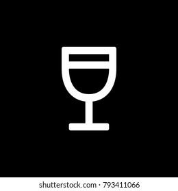 Wine glass icon for simple flat style ui design.