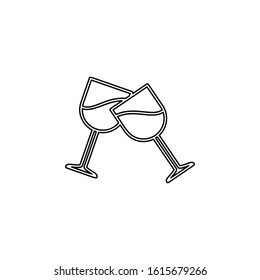 wine, glass icon. Simple thin line, outline vector of friendship icons for ui and ux, website or mobile application