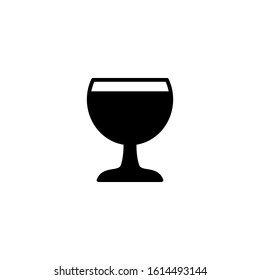 Wine glass icon template. Glyph vector illustration 