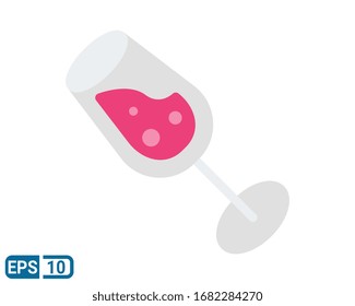 Wine Glass Icon Template Vector Design on white background. Flat style icon. Editable color. EPS 10