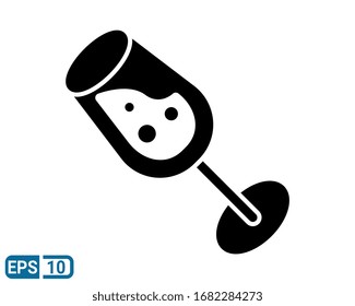 Wine Glass Icon Template Vector Design on white backround. Solid style icon. EPS 10