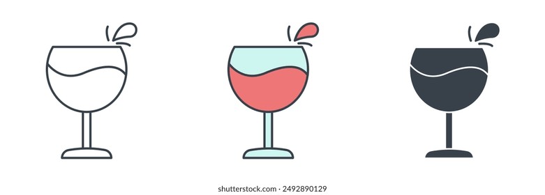 Wine Glass icon theme symbol vector illustration isolated on white background