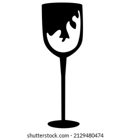 Wine glass icon in transparent background vector.