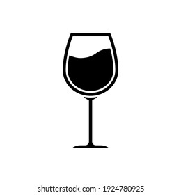 Wine Glass Icon In Trendy Flat Design