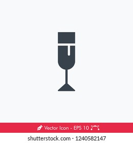 Wine Glass Icon / Vector