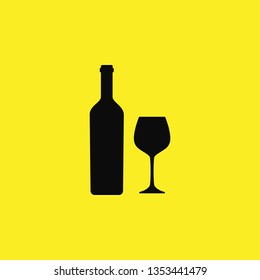 wine and glass icon vector