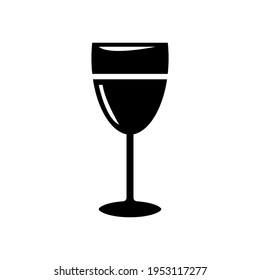 Plantilla de diseño vectorial de icono de vidrio de vino