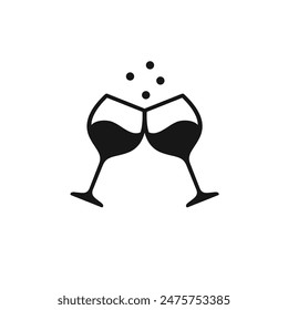 Icono de copa de vino Vector. VECTOR EPS 10 editable