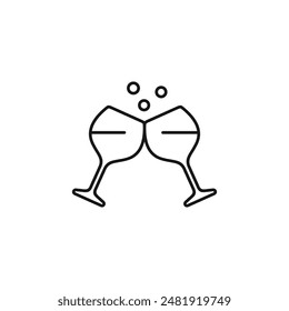 Wine glass icon vector. EPS 10 editable vector