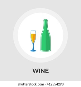 Wine glass icon vector. Flat icon isolated on the white background. Editable EPS file. Vector illustration.