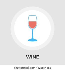 Wine glass icon vector. Flat icon isolated on the white background. Editable EPS file. Vector illustration.